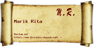 Marik Rita névjegykártya